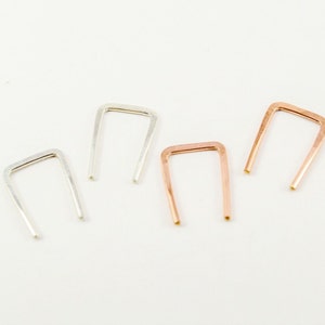 small minimalist threader earrings, options rose gold or sterling silver