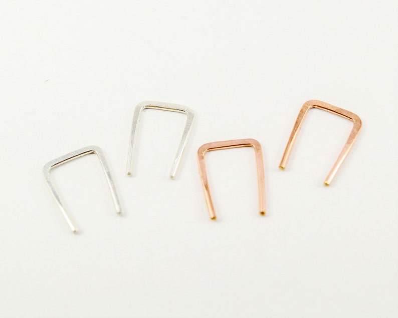 small minimalist threader earrings, options rose gold or sterling silver