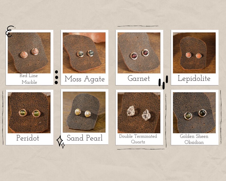 4mm gemstone stud options