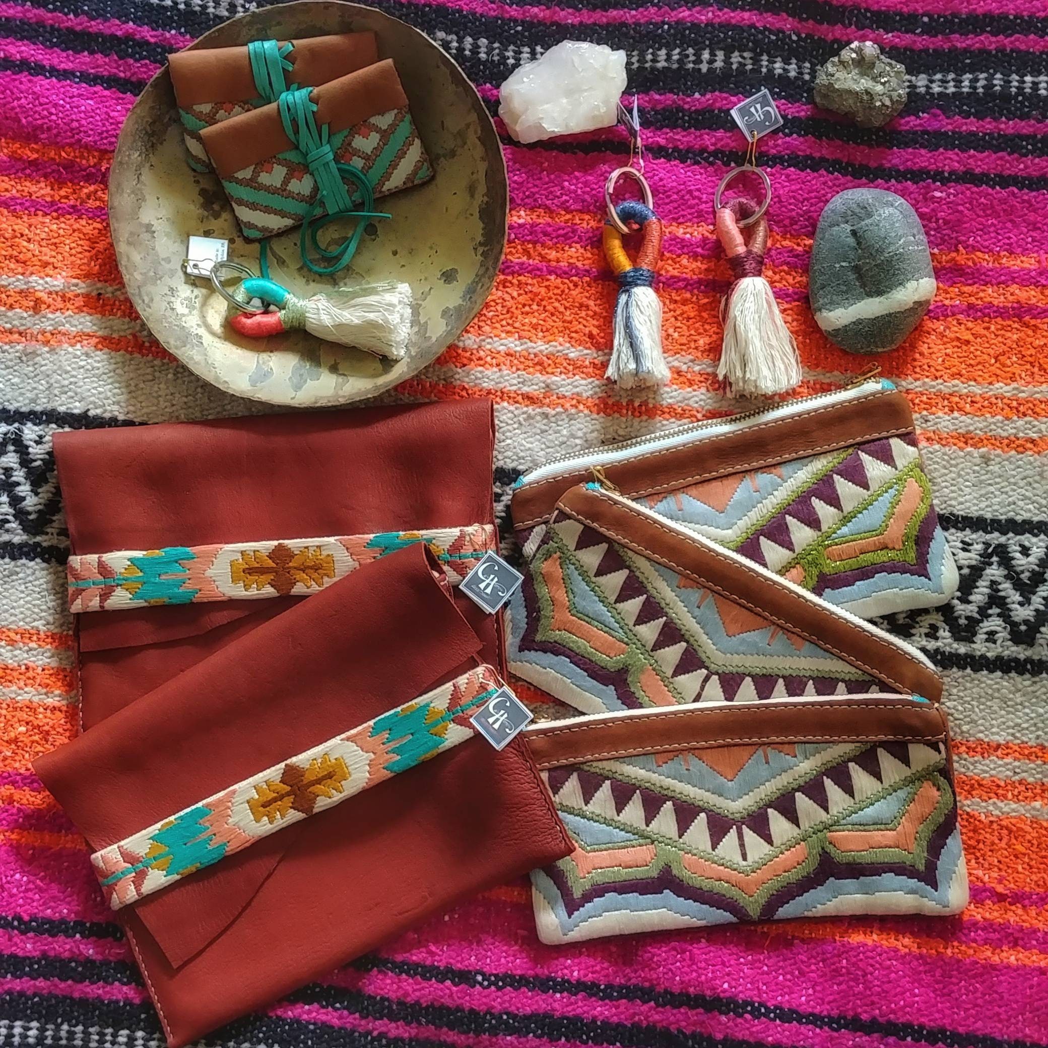 Needlepoint and Leather Clutch Small Tablet or Phone Case Etsy