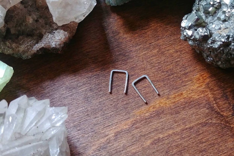 small minimalist threader earrings in sterling silver