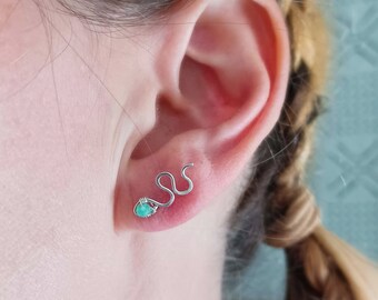 Snake Gemstone Stud Earrings