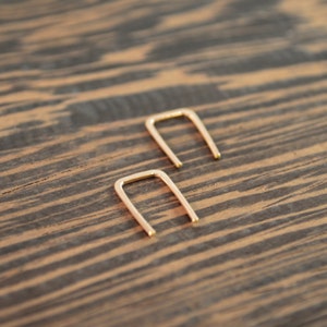 small minimalist threader earrings n rose gold