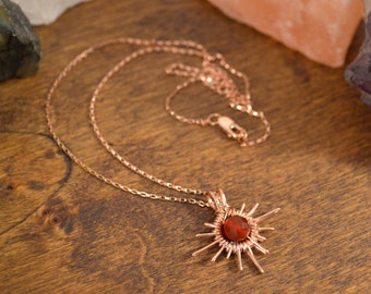 Small Gemstone Sun Necklace