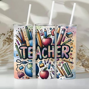 Tumbler Wrap per insegnanti: design sottile da 20 oz per sublimazione (solo digitale)