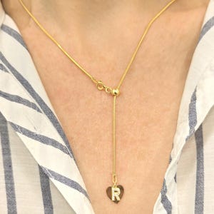 Collar con inicial de cadena de ascensor, collar con letra, collar de plata de ley 925, regalo para mujer, collar en forma de Y, collar de corazón, letra inicial