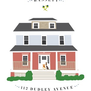 Custom House Portrait - As seen in HGTV Magazine! JPress Designs - gift, original artwork, illustration, home, custom art, new home, realtor
