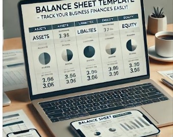 Balance Sheet Template for Google Sheets • Small Business Financial Statement • Editable & Printable Spreadsheet
