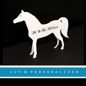 Horse Seating Cards | Special Event Table Name Cards | Farm Escort Cards| Rustic, Fun, Elegant, Beautiful & Unique horse Die Cut Place Cards