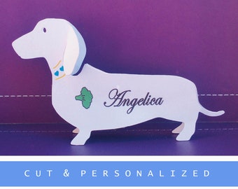 10 3-d Dachshund Dog Place Cards | Special Event Table Name Cards | Dog Escort Cards | Fun, Beautiful & Unique Die Cut Place Card| Name Tag