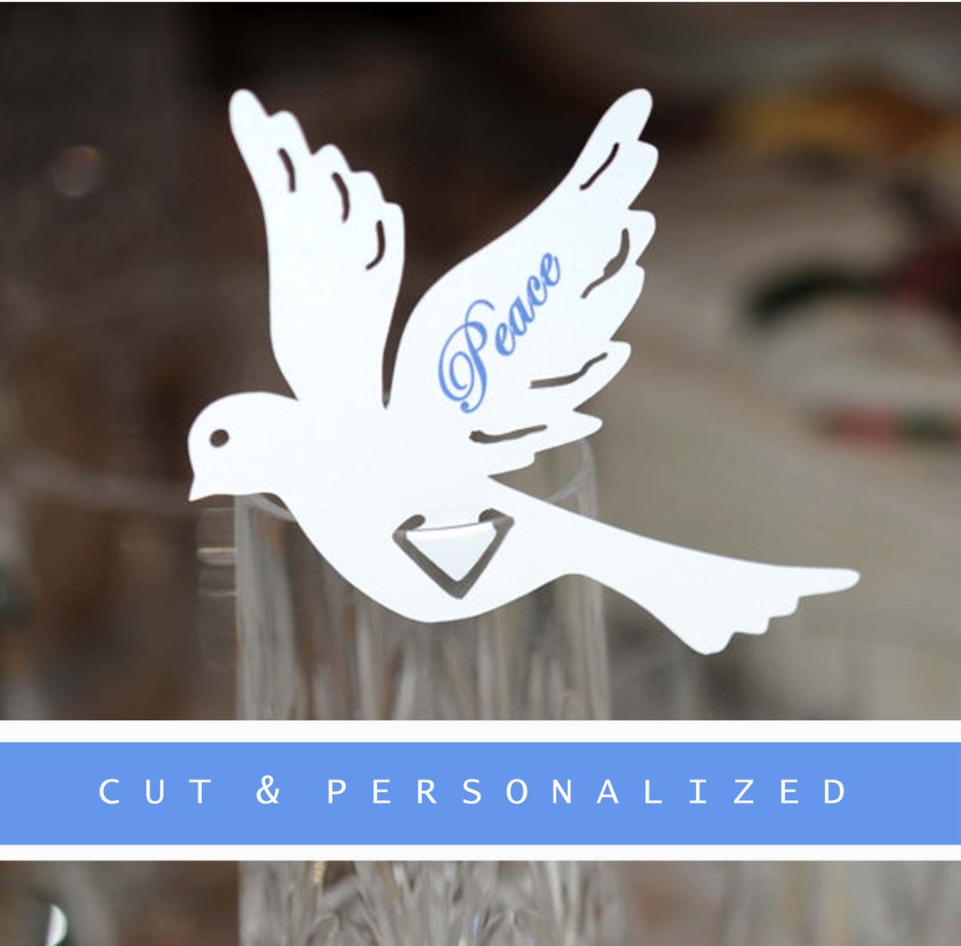 Bookmark Seating Card Dove Table Seating Cards - Scrapbook - Bookmark Favor - Table Decor ...