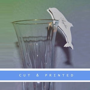 Delphin Sitzkarten | Nautische Tischkarte für besondere Anlässe |Minimalistisch, elegant, schön und einzigartig Die Cut-Sitzkarte|Spaß-Eskortkarte