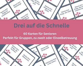 Three in a Flash – 60-Card Word Finding Game for Seniors, Memory Training, Dementia Activity, PDF Download