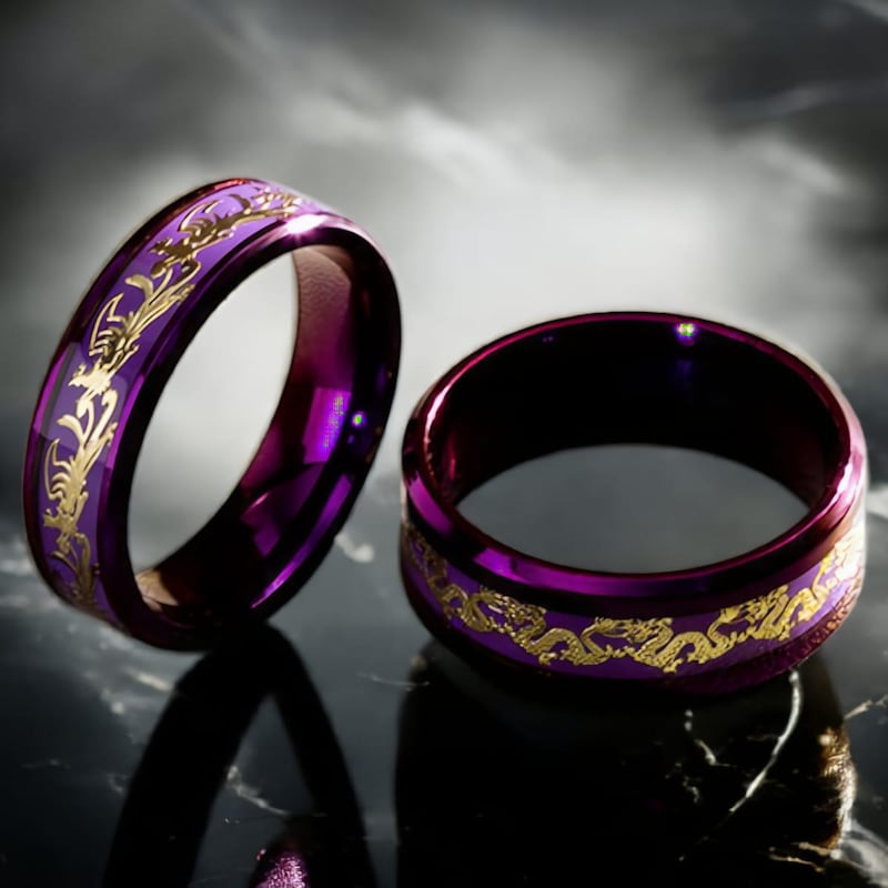 Dragon Wedding Ring Set - Etsy