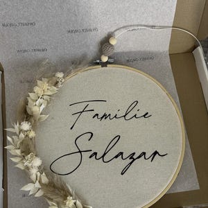 Door wreath | Door decoration | personalized gifts | Embroidery frame | Door sign | Family sign | Name plate | Wedding | Dried flowers