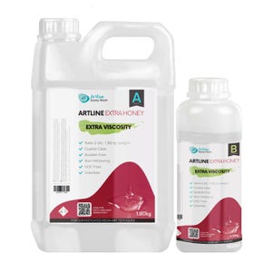 Artline Extra Honey epoxy resin with hardener - High viscosity - Scratch Resistant & Durable Top Coating (2.7 kg)