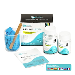 Artline Crystal epoxy resin with hardener - crystal clear, low odor - casting resin for wood, jewelry, mold making (liquid, 0.15 kg)