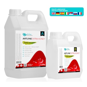 Artline Extra Honey epoxy resin with hardener - High viscosity - Scratch Resistant & Durable Top Coating (20 kg)