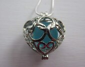 Sea Glass Jewelry, Blue Marble Necklace, Locket Pendant, Genuine Sea Glass, Beach Glass Necklace, Jewelry Pendant