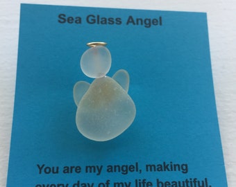 Angel life beautiful Genuine Sea Beach Glass Pin Brooch