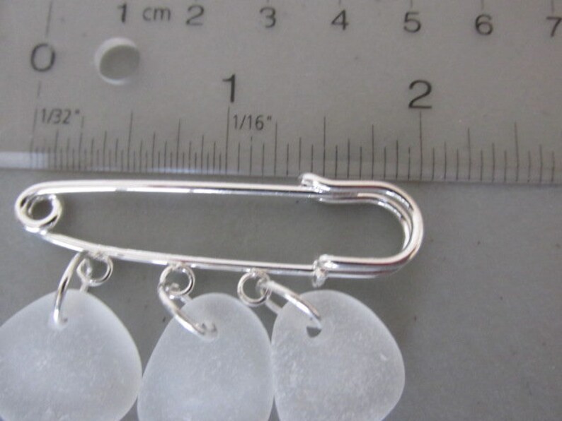 Brooch White Seaglass Jewelry Authentic Beach Sea Glass Pin