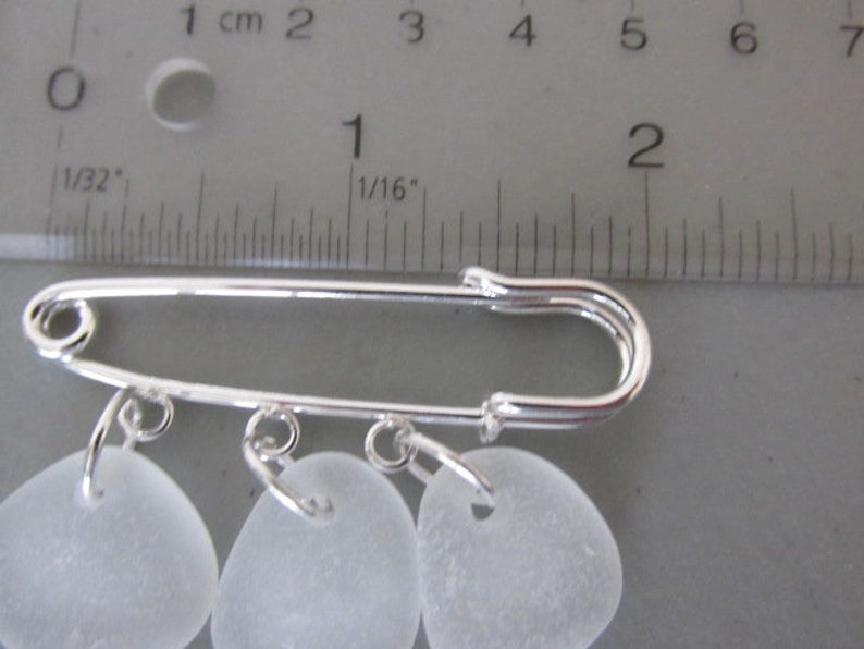 Brooch White Seaglass Jewelry Authentic Beach Sea Glass Pin