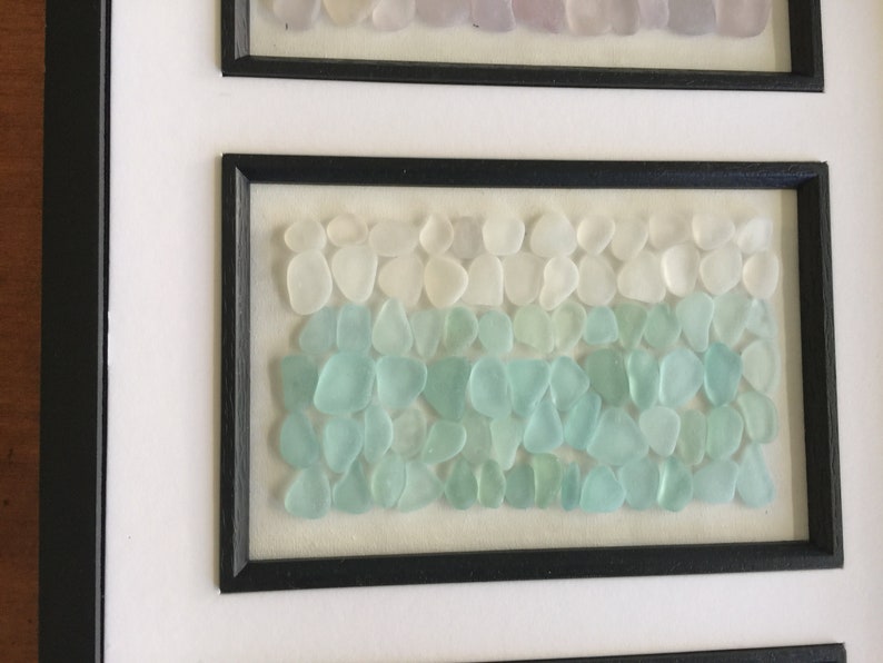 Wall Art Sea Glass Design Decor, Seaglass Artwork, Beach Glass Genuine, Housewarming Decoration image 2