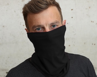 Schwarze Assassin Ninja Dust Maske Snood Tube Gaitor Techwear Festival Kostüm Cosplay Larp Reenactment