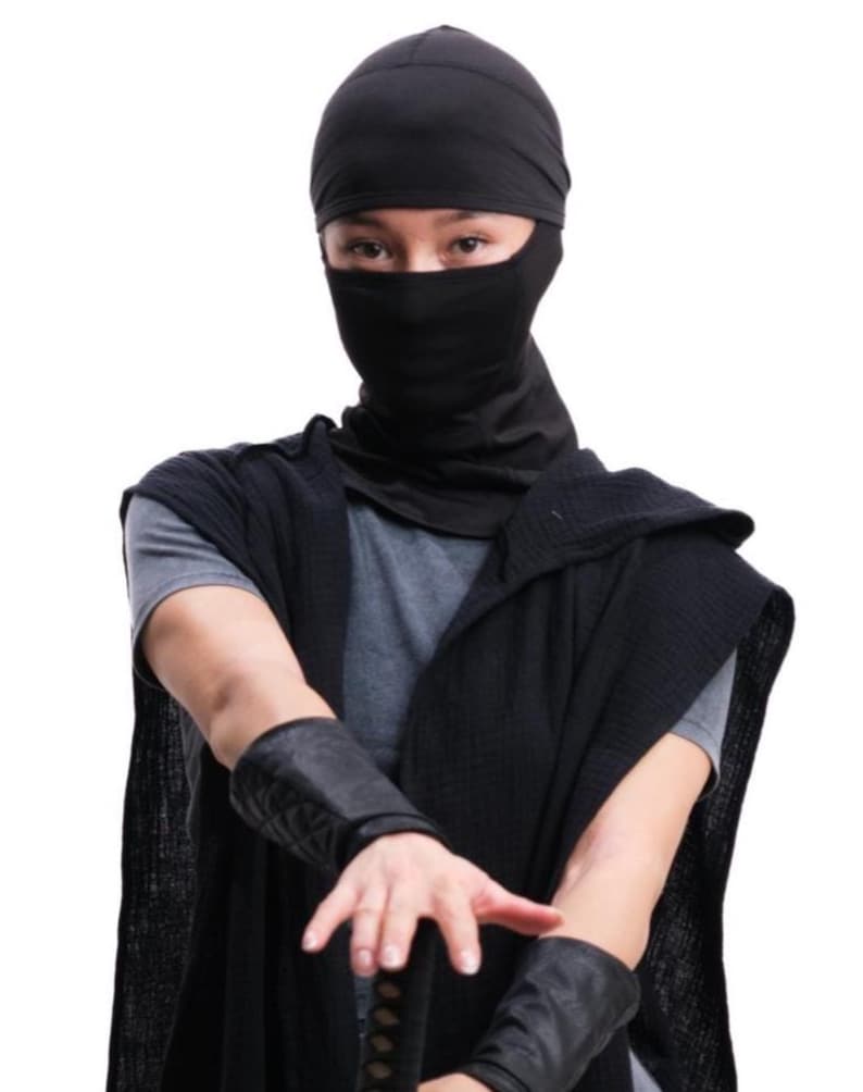 Schwarze Assassin Ninja Dust Maske Snood Tube Gaitor Techwear Festival Kostüm Cosplay Larp Reenactment Full face mask black