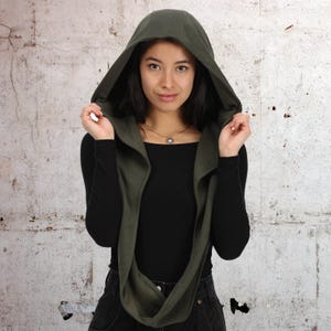 Green Infinity Hood Assassin Ninja Mask Cowl Scarf Snood Hoodie King Costume Hand Jujutsu Kaisen Anime Cosplay Larp Womens Mens