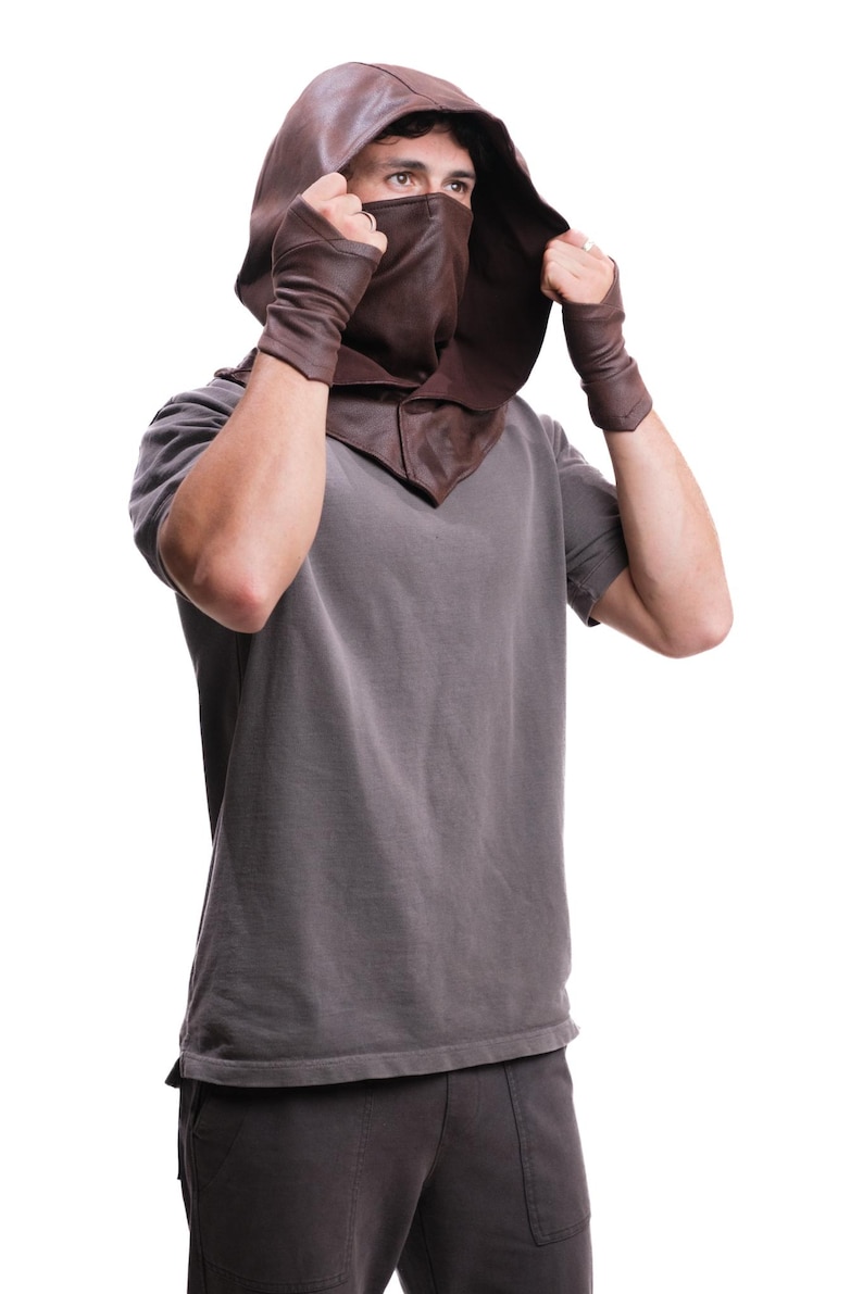 Black Medieval Assassin Gloves Costume Fingerless Gauntlet Fantasy ...