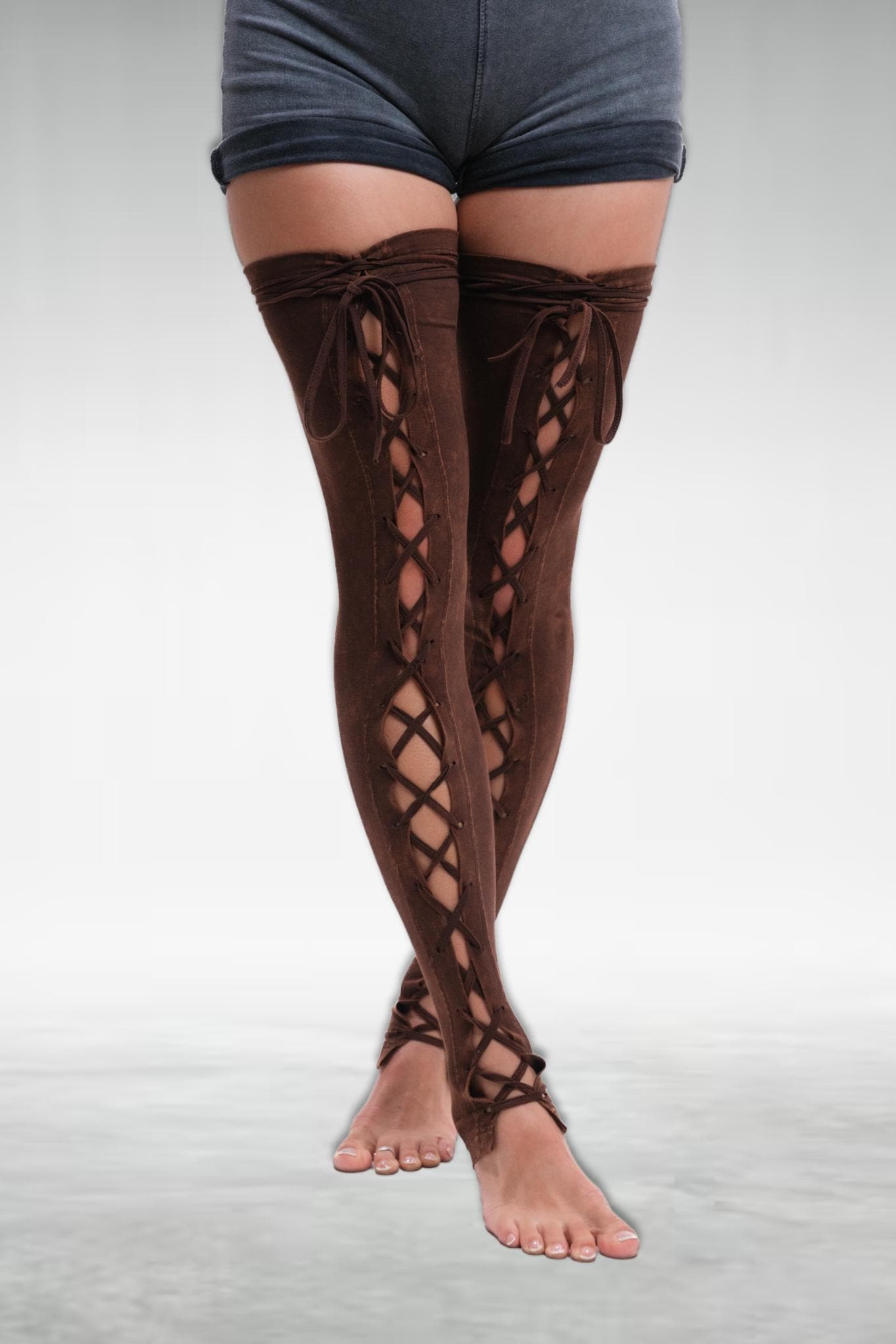 Medieval Leggings Womens Ren Faire Pants Thigh High Socks Tights Lace Tie Up Leg Warmer Larp Fantasy Steampunk Festival Elf Costume Cosplay