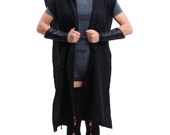 Black Desert Sand Cloak Hooded Cape Scarf Apocalyptic Shawl Cosplay Costume Still Suit Spice Wasteland Festival Outfit Paul Movie Prop Rave