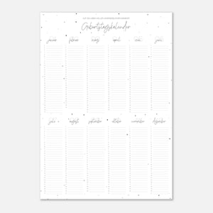 Geburtstagskalender | Birthday Calendar