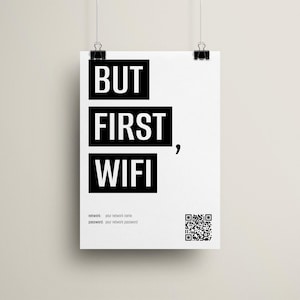 Poster "But first Wifi" | A4 | Personalized