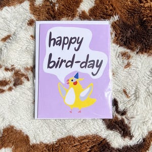 Feliz Dia dos Pássaros com Periquito - Cartão de Aniversário Engraçado - Feito e Impresso para Pequenas Empresas