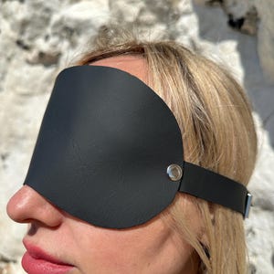 Echte leren blinddoek: zacht sensorisch masker voor stellen
