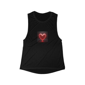 333 LIT Heart Light Women&#39;s Flowy Scoop Muscle Tank