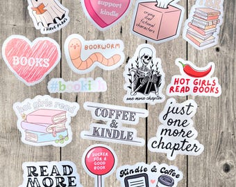 Book Lover Sticker Pack: Booktok Stickers, Reading Theme (15 Unique Stickers)