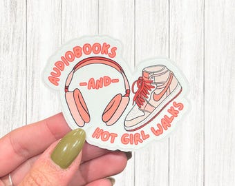 Audiobooks & Hot Girl Walks Sticker: Book Lover Decal
