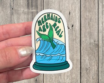 Mermaid Glass Dome Sticker: Waterproof Decal for Laptops, Water Bottles