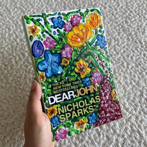 Dear John – Trasformato dipinto a mano tascabile / Regalo romantico sostenibile / Romanzo rosa di Nicholas Sparks, regalo unico per gli amanti dei libri