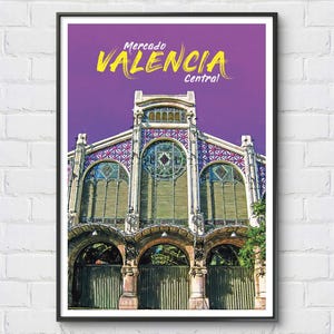 Mercado Central Valentino Poster, Vintage Reiseplakat Spanien, Wandkunst Valentino, Retro Poster Valentino, Kartell Valentino, Wohnkultur Poster
