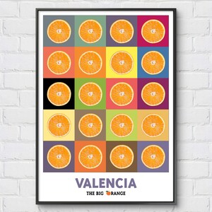 Plakat Naranjas de Valencia, Vintage plakat podróżniczy Hiszpania, Wall art Valencia, plakat retro Valencia, Cartel de Valencia, plakat wystrój domu