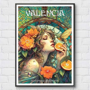 Valencia Art Deco Poster, Vintage Reiseplakat Spanien, Wandkunst Valenien, Retro Poster Valenien, Kartell von Spanien, Wohndekorposter Spanien