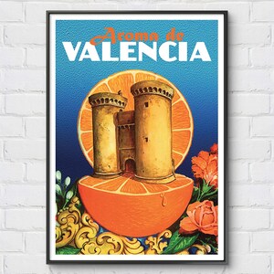 Aroma De Valentino Poster, Vintage Reiseplakat Spanien, Wandkunst Valenien, Retro Poster Valentino, Cartel de Valencia, Wohndekor Poster Spanien