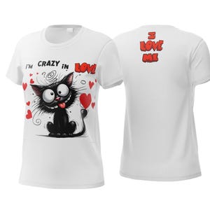 Ich bin verrückt in der Liebe PNG / SVG, Ich bin verrückt in der Liebe digitaler Download Sublimation PNG Shirt, Valentinstag PNG / SVG Clipart für T-Shirts, Schnitt Datei Cricut