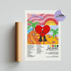 Bad Bunny Posters / Un Verano Sin Ti Poster, Tracklist Album Cover Poster, Poster Print Wall Art, Custom Poster, Un Verano Sin Ti, Bad Bunny