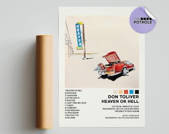 Don Toliver Posters / Heaven or Hell Poster, Tracklist Album Cover Poster, Print Wall Art, Custom Poster, Don Toliver, Heaven or Hell