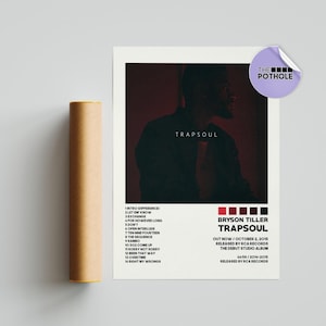 Poster di Bryson Tiller / Poster di Trapsoul, Poster della copertina dell'album Tracklist, Stampa artistica da parete, Poster personalizzato, Bryson Tiller, Trapsoul, Anniversario